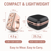 Bague connectée de luxe avec télécommande pour défilement TikTok, prise de vue caméra, et défilement de pages d'e-book pour téléphones mobiles et tablettes iOS et Android