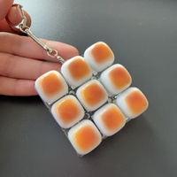 Mechanical Keyboard Keycap PVC Fidget Toy Toast Design Square Gradient Clicker for Stress Relief & EDC Keychain