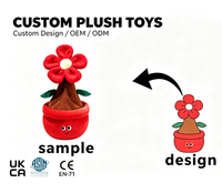 Peluche personnalisée, jouet en peluche doux, pot de fleurs, personnage de plante, poupée pour cadeau promotionnel, peluche personnalisée