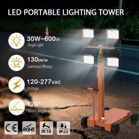 Générateur diesel extérieur 5M 4x600W tours mobiles lumière LED mât télescopique tour d'éclairage solaire portable