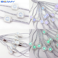 Lumières LED RGB à points DC24V IP67, éclairage extérieur permanent, lumière LED carrée de 30 mm pour les avant-toits des maisons, éclairage paysager de Noël