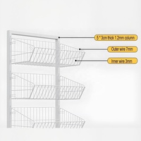 Présentoir en fil métallique avec paniers suspendus Boutique Vente au détail Conception personnalisée Présentoirs promotionnels pour biscuits et biscuits