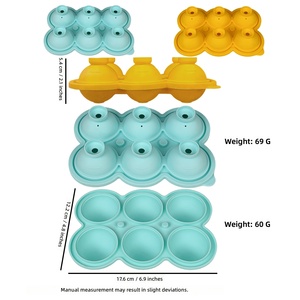 Moule à glaçons sphériques grand format pour whisky OEM ODM, gadget anti-bulles, plateau à glaçons sphériques à six compartiments, machine à glaçons, moule à glace - Product Image 5