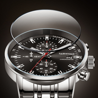 Reloj de Cuarzo para Hombre Mark Fairwhale de 42 mm, Acero Inoxidable, 3 BAR, Resistente al Agua, Correa de Metal, Analógico, para Uso Diario y de Negocios, FW-5710