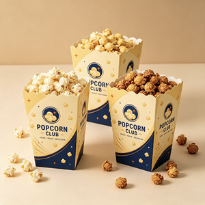 Caja <span class=keywords><strong>de</strong></span> Papel para Palomitas Personalizada Directo <span class=keywords><strong>de</strong></span> Fábrica con Logotipo Impreso, Contenedor Desechable Reciclable para Cine y Ferias - Product Image 2