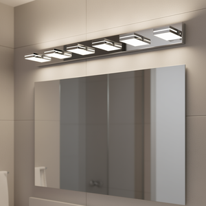 Modern <b>Chrome</b> LED 7-<b>Light</b> Vanity <b>Wall</b> Sconce Bathroom Mirror Lighting Easy Install Energy Efficient Warm White 3500K - Product Image 2