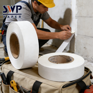 Ruban adhésif en <span class=keywords><strong>papier</strong></span> à revêtement résineux double face personnalisable de 145 g, blanc, perforé, <span class=keywords><strong>pour</strong></span> renforcement <span class=keywords><strong>des</strong></span> <span class=keywords><strong>joints</strong></span> de cloisons sèches - Product Image 6