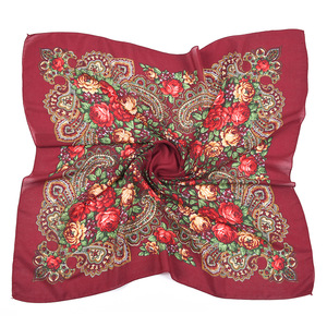 <span class=keywords><strong>Foulard</strong></span> carré russe 80x80 cm, motif floral ethnique, imprimé, pour femmes, hijab, bandeau, écharpe <span class=keywords><strong>Ukraine</strong></span> - Product Image 5