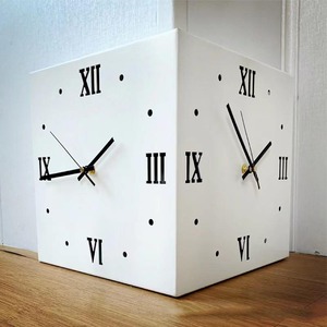 Horloge murale d'angle double face personnalisée Design moderne minimaliste créatif pour la décoration de montre à deux faces de salon - Product Image 2