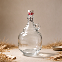 Bouteille d'huile en verre à couvercle basculant avec poignée, récipient en verre hermétique à ouverture rabattable pour huile d'olive, vinaigre, stockage de cuisine, vente en gros
