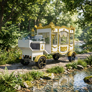 2026 Four-Wheel Electric Funeral Cart with Glass Cover - Classic Electric Horse-Drawn Cart for Sale Special Transportation - Product Image 1