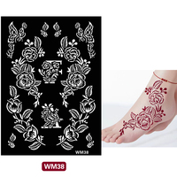 Nouveaux autocollants de tatouage au henné, motifs papillon et fleur, logo personnalisé, simulation avancée, peinture corporelle, bras, main, dos, temporaire, vente en gros