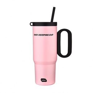 Termo de Acero Inoxidable 316 Ecológico Ice King de 750 ml (24 oz) con Aislamiento al Vacío, Elegante Taza de Viaje para Coche con Asa y Pajita - Product Image 3