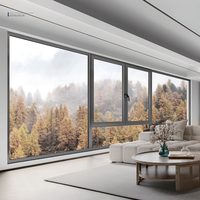 Ventanas Abatibles de Doble Acristalamiento Templado, Resistentes al Agua, de Aleación de Aluminio de Alta Resistencia, con Apertura Interior y Exterior para Sala de Estar