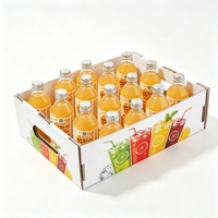 Plateau en carton ondulé sur mesure à 3 plis pour 6, 12 ou 24 bouteilles ou canettes – Emballage pour bières et jus – Boîte de rangement et de présentation empilable