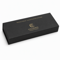Boîte d'emballage haut de gamme pour bracelet de montre, avec mousse découpée, couvercle magnétique et logo personnalisé pour les marques horlogères
