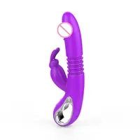 USB ricaricabile su e giù riscaldamento Vagina clitoride rotazione donne giocattolo del sesso vibratore telescopico automatico coniglio Dildo