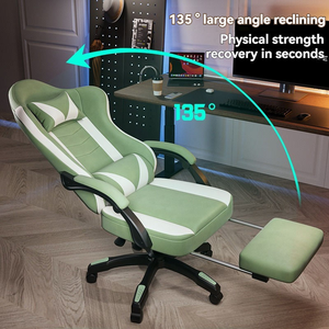 Nouvelles chaises de jeu PC ergonomiques en cuir PU, pivotantes, réglables et inclinables, style moderne, pour gaming sur ordinateur - Product Image 5
