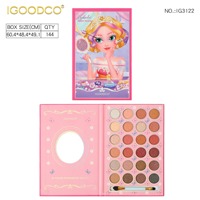 Palette de fards à paupières multifonctionnelle en forme de livre IGOODCO 24 couleurs, design de fille de dessin animé, fard à paupières mat, contour, IG3122