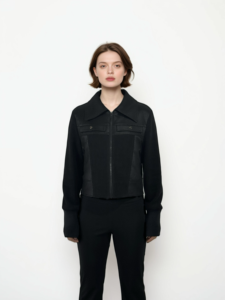 "<span class=keywords><strong>Giacca</strong></span> da moto da <span class=keywords><strong>donna</strong></span> in <span class=keywords><strong>ecopelle</strong></span> leggera <span class=keywords><strong>nera</strong></span> con maniche in maglia elasticizzata per il Golf - Product Image 3