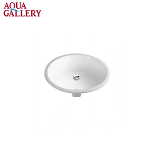 Évier en céramique émaillée blanche, <span class=keywords><strong>lavabo</strong></span> rond <span class=keywords><strong>de</strong></span> <span class=keywords><strong>salle</strong></span> <span class=keywords><strong>de</strong></span> <span class=keywords><strong>bain</strong></span> monté <span class=keywords><strong>sous</strong></span> le <span class=keywords><strong>comptoir</strong></span> - Product Image 4
