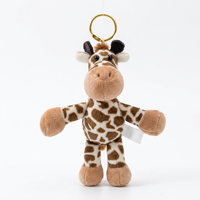 Porte-clés Girafe Mignonne en Peluche Prêt à Expédier, Pendentif Animal de la Jungle en Peluche, Breloque de Sac, Accessoire Kawaii CE EN71
