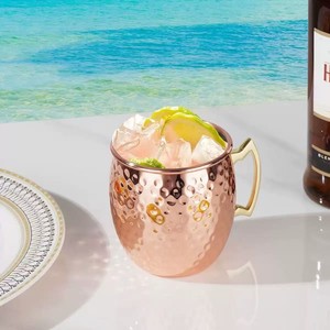 Fabricant en gros de tasses à vin, gingembre et bière en acier inoxydable, tasse en cuivre martelé de 18 oz, mug Moscow Mule - Product Image 4