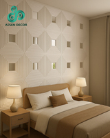Paneles Decorativos AISEN de Alta Calidad, Azulejos de Pared 3D de PVC y Techo con Superficie de Espejo PET, Arte Mural Reflectante y Elegante para Hoteles