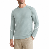 T-shirt de sport imprimé pour homme, extensible, à séchage rapide, respirant, pour la course à pied, la remise en forme, l'entraînement, manches longues, col rond