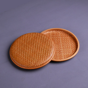 Handmade <b>Bamboo</b> Woven Pu'er Tea Box Round Storage <b>Container</b> For Tea Set Accessory - Product Image 3