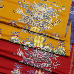 质地好传统奢华75厘米刺绣提花龙锦面料沙发家纺裤 - Product Image 1