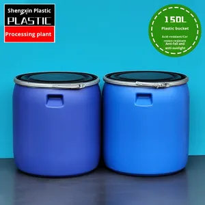 Baril en <span class=keywords><strong>plastique</strong></span> bleu résistant aux alcalis acides de <span class=keywords><strong>150</strong></span> <span class=keywords><strong>litres</strong></span> Tambours de fermentation d'eau de qualité alimentaire ménagers Seaux à grande bouche épaissis - Product Image 1
