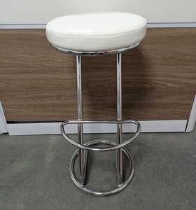 Ghế Quầy Bar Tròn Bằng Da Mạ Crôm Bằng Thép Không Gỉ Hiện Đại Đồ Nội Thất Nhà Bếp Ghế Quán Bar Hình Chữ Z Hở Lưng Ghế Cao - Product Image 3