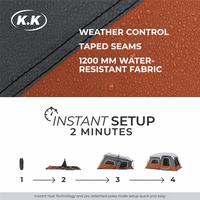 Tente de camping familiale instantanée Kawagebo Kamp (KK) OEM pour 9 personnes, multi-pièces, avec auvent de protection contre la pluie