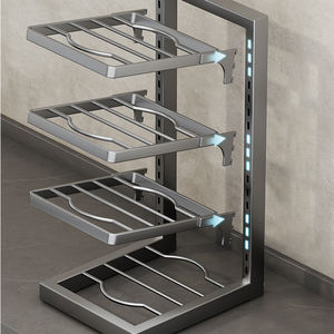 Famoso soporte de almacenamiento de ollas de cocina comercial de acero inoxidable, estante de almacenamiento, fregadero inferior, armario, estante de almacenamiento para ollas - Product Image 4