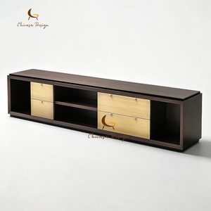 Luxury Villa Living Room Extended Form Spacious Premium Solid Wooden Modern <b>TV</b> Stand - Product Image 2