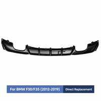 Diffuser Bumper Belakang Gloss Black Carbon Fiber Look Splitter Lip untuk BMW Seri 3 F30 F31 F35 2012-2019 Gaya MP