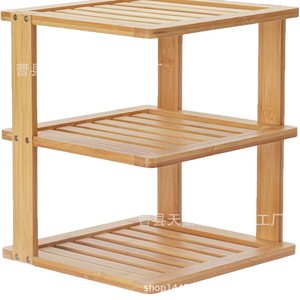 Creative wooden storage rack for home living room, desktop bread and pastry corner shelf, solid wood multi-layer <b>dish</b> organizer - Product Image 2