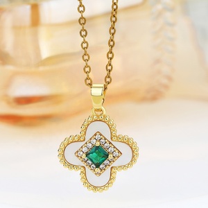 Fy đồ trang sức thời trang quyến rũ & Mặt dây chuyền tự làm bào ngư vỏ bốn lá hoa bướm cỏ ba lá hình bầu dục Mặt dây chuyền quyến rũ cho Vòng cổ làm - Product Image 4