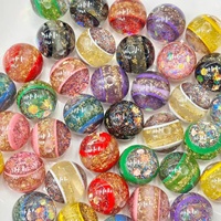 Perles acryliques vintage rococo de 16 mm avec paillettes, perles lâches pour DIY, stylos à perles, accessoires pour téléphones portables, sacs à clés, chaînes et bijoux