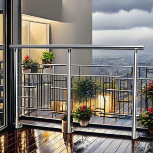 Rampe d'escalier extérieure en acier inoxydable, réglable, résistante à la rouille, support <span class=keywords><strong>verre</strong></span> sur <span class=keywords><strong>verre</strong></span>, <span class=keywords><strong>pince</strong></span> à <span class=keywords><strong>verre</strong></span> - Product Image 1