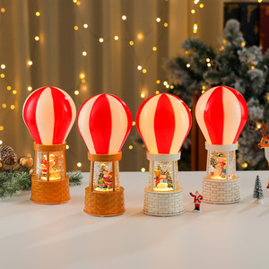Nouvelle Décoration de Noël Créative en Forme de Montgolfière Musicale Remplie d'Eau avec Effet de Neige, Cadeau, Boîte à Musique, Lampe à Huile - Product Image 1