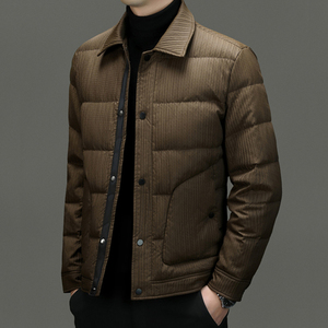 Veste d'hiver décontractée pour homme à capuche, petite taille, 90% de duvet, tissu en toile, design simple, style sportif polyvalent - Product Image 6