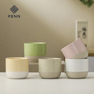 芬恩定制标志陶瓷咖啡杯哑光斑点粘土浓缩咖啡杯彩色230毫升陶器饮料无手柄塔扎斯德咖啡杯 - Product Image 1