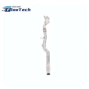 ท่อดาวน์ไปป์ FlowTech T304 สแตนเลสสตีล พร้อมแผ่นกันความร้อน สำหรับ Audi TT TTS MK3 2.0T EA888 - Product Image 2