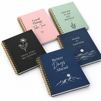 Carnet à spirales relié rigide avec logo personnalisé imprimé UV, format A5 B4, journal d'affaires, 80 feuilles