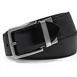 Cinturón de Cuero Vacuno Genuino Negro Equipro, Estampado Animal, Ecológico, para Hombre, Hebilla Cuadrada de Aleación, 3.5cm de Ancho, 110cm - Product Image 1