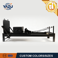 Machine de Reformer ajustable en aluminium noir avec lit coulissant à rail complet et plateforme de saut pour Studio de Yoga et Pilates
