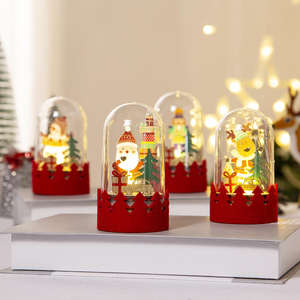 Nouvelle décoration de Noël LED décoration en bois lumineuse cadeau de Noël père noël wapiti décoration ornement - Product Image 1