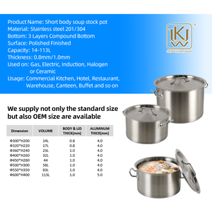 Panela de Sopa de Aço Inoxidável <span class=keywords><strong>Compat</strong></span>ível com Indução para Buffet e Cantina Escolar com Tampa - Product Image 2